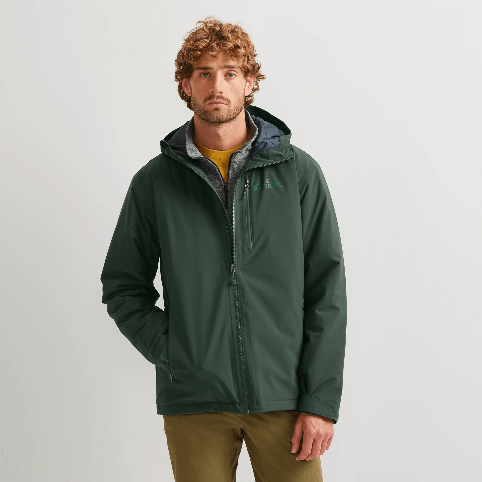 Men's Cloud Cap Insulated Waterproof Hooded Rain Jacket