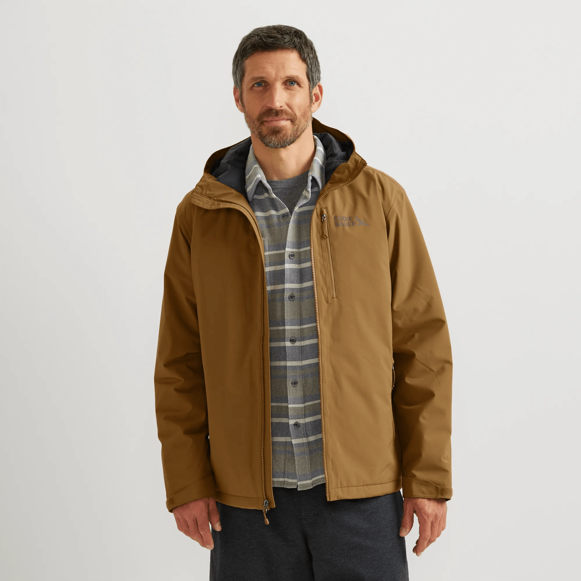 Men's Cloud Cap Insulated Waterproof Hooded Rain Jacket
