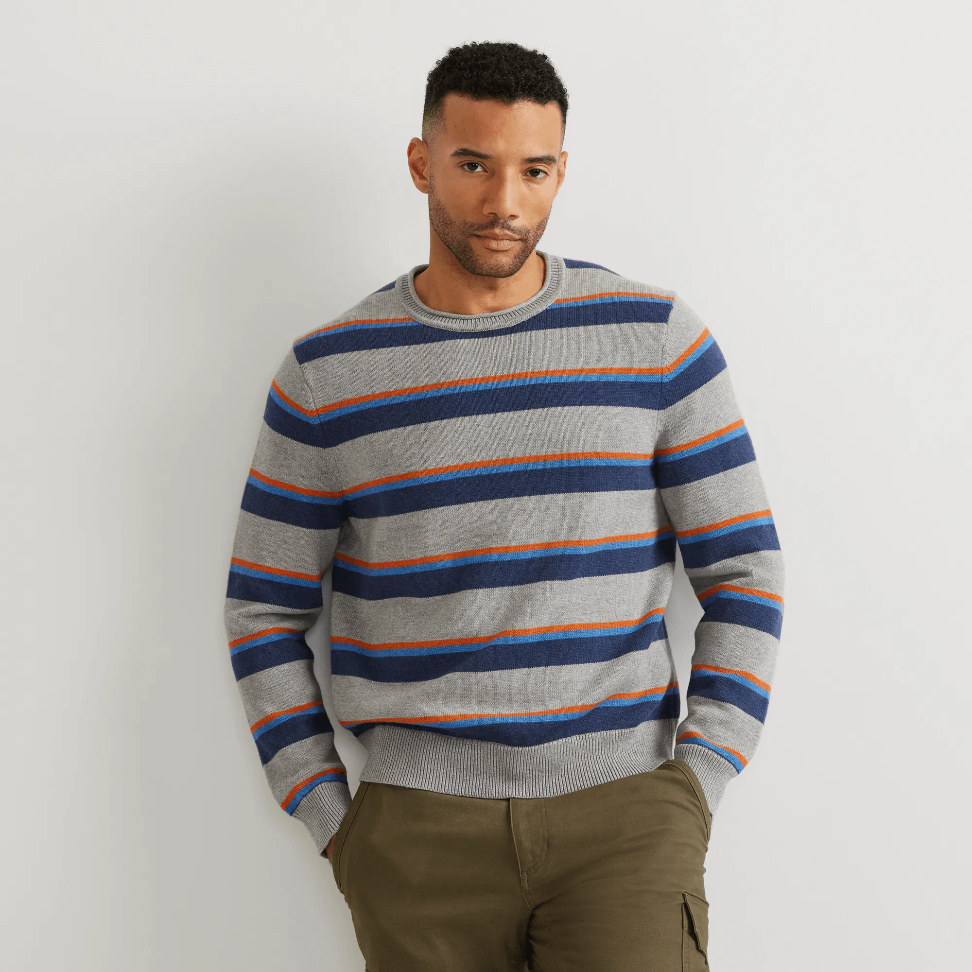 Men's Signature Roll Neck Sweater - Stripe