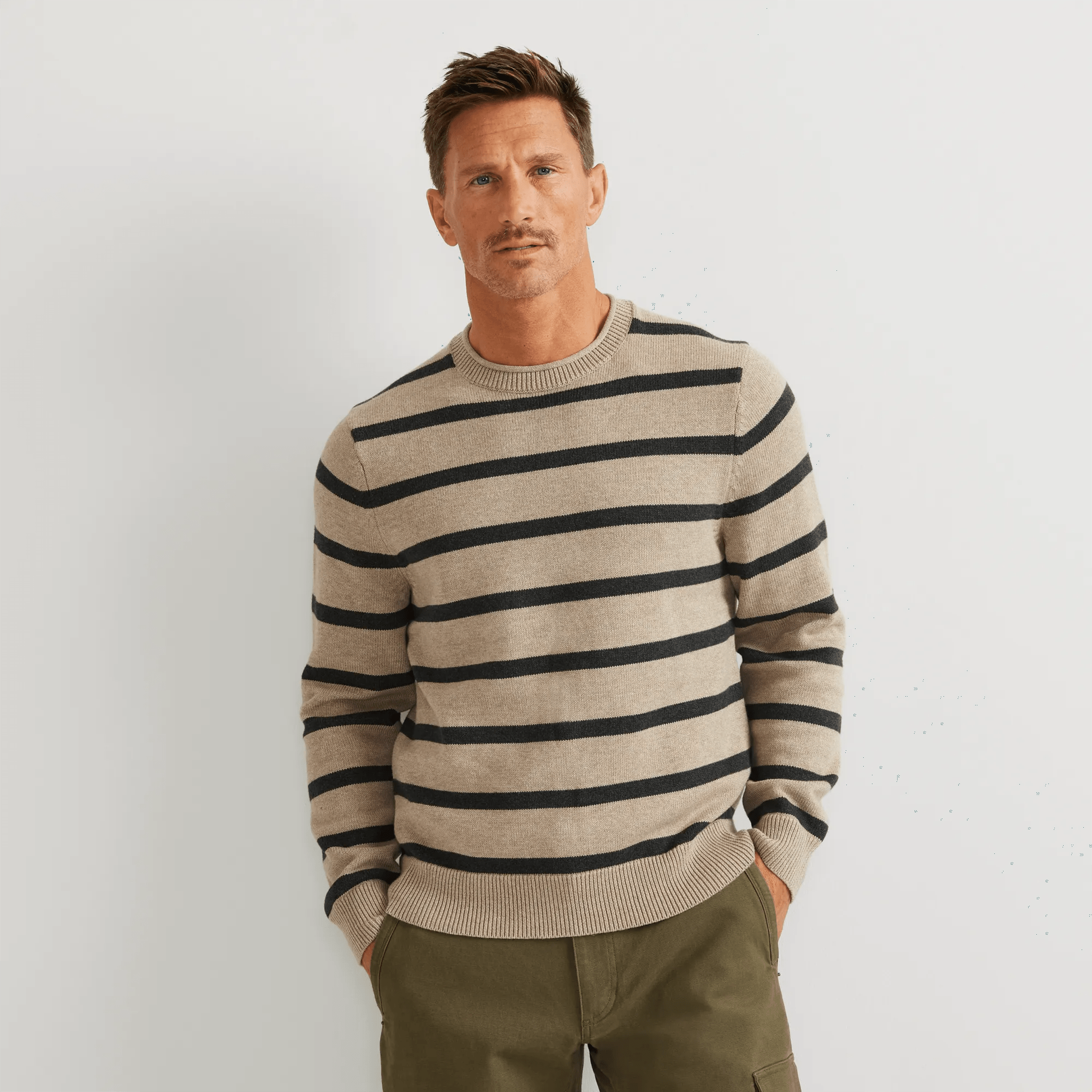 Men's Signature Roll Neck Sweater - Stripe