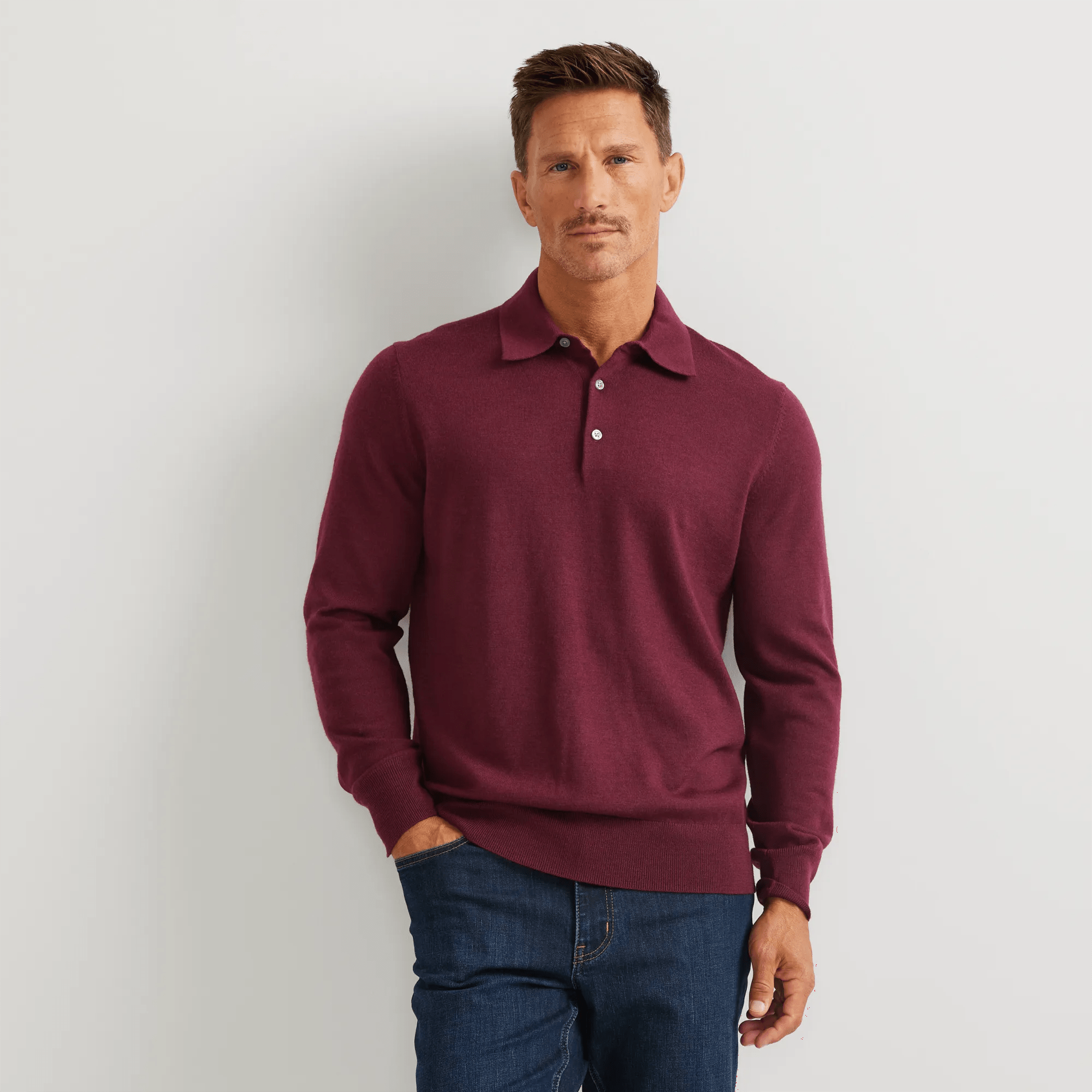 Men's Signature Merino Wool Polo Sweater