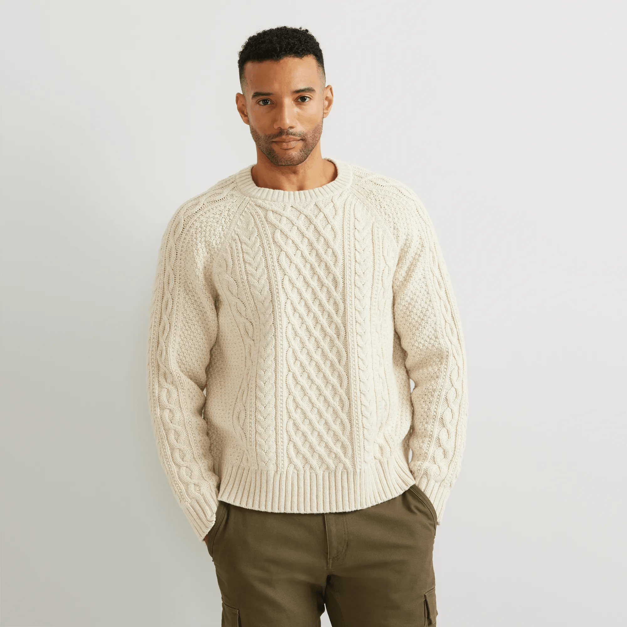Men's Premium Heritage Cable Crew Sweater