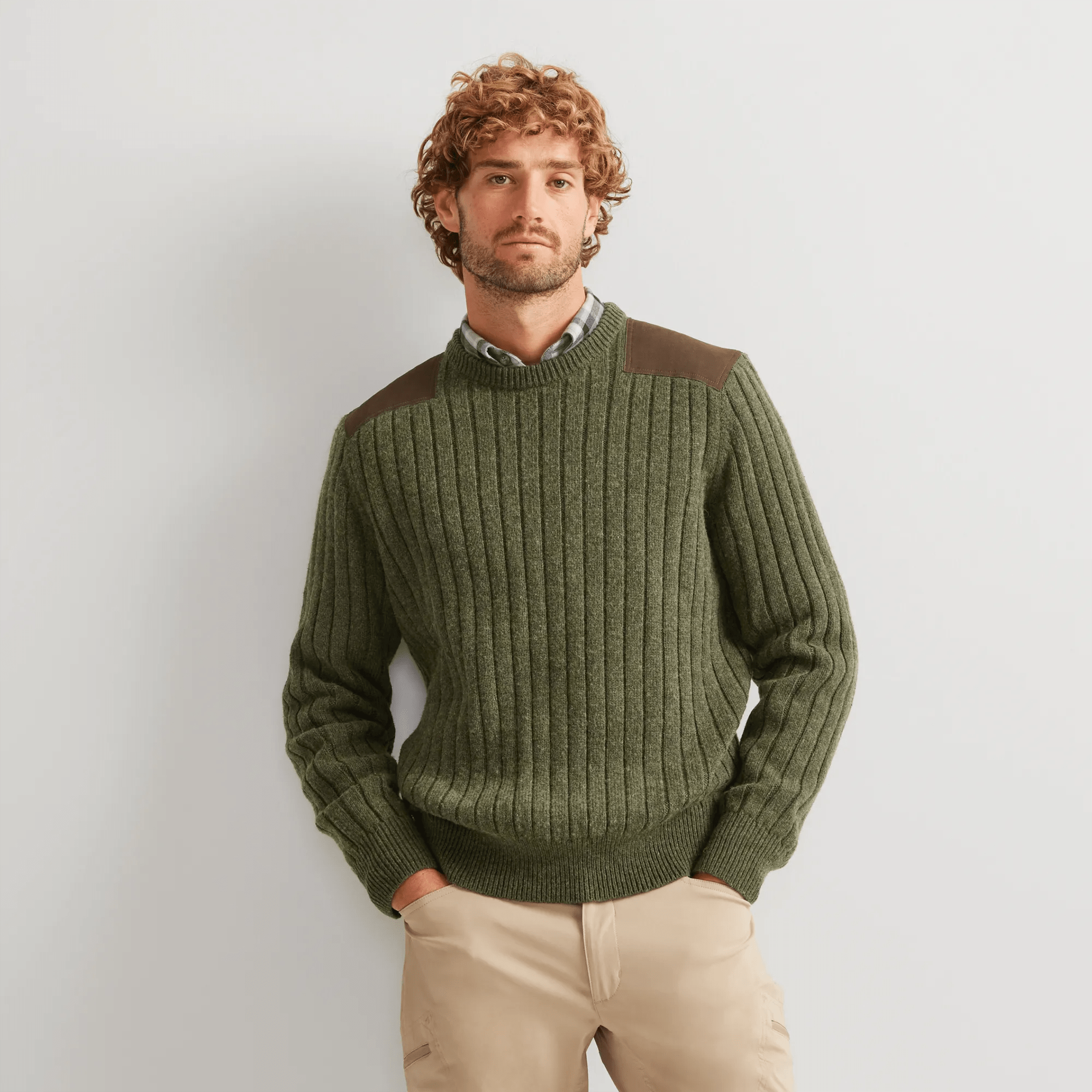 Men's Patch Crewneck Sweater