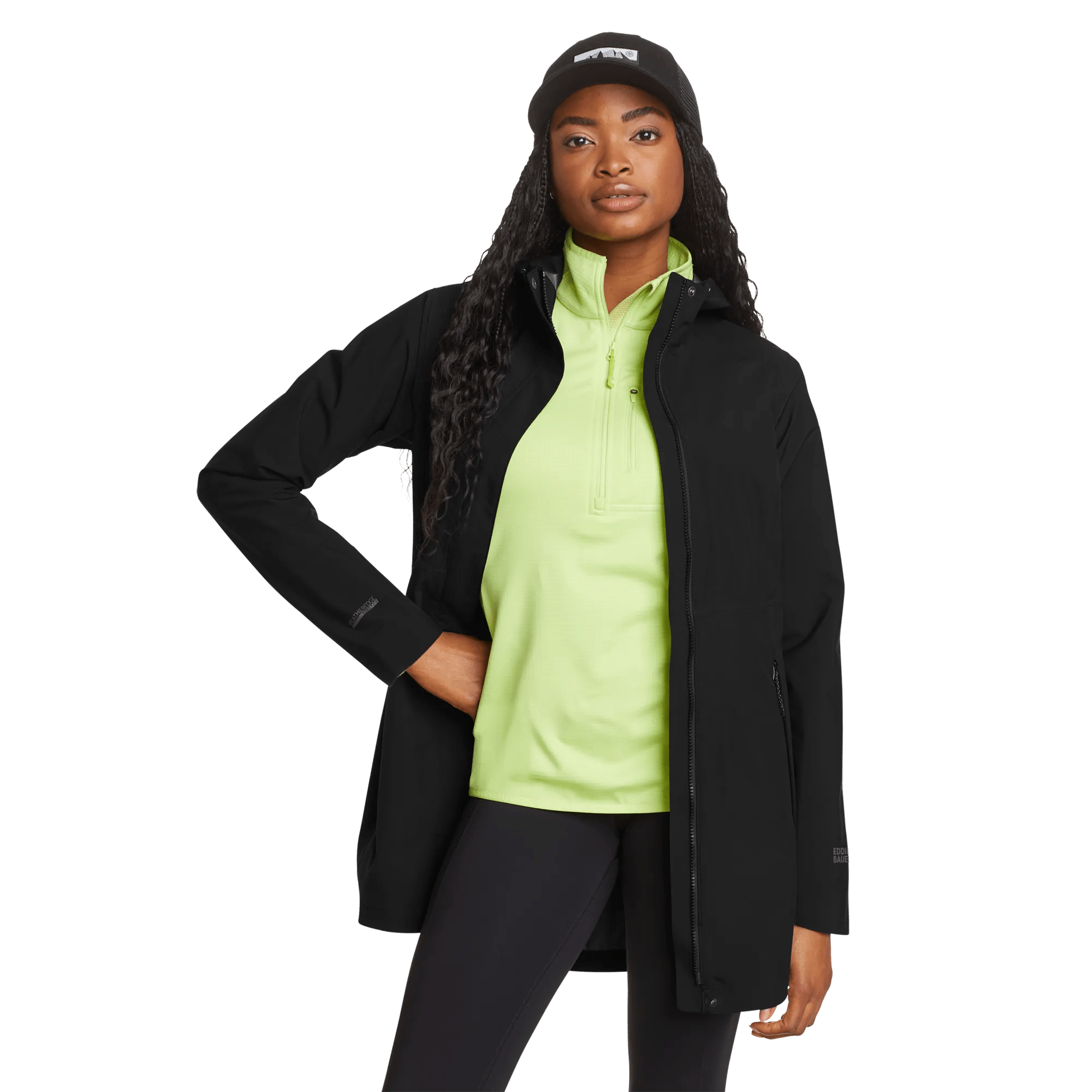 Women's Cloud Cap Waterproof Stretch Hooded Rain Parka