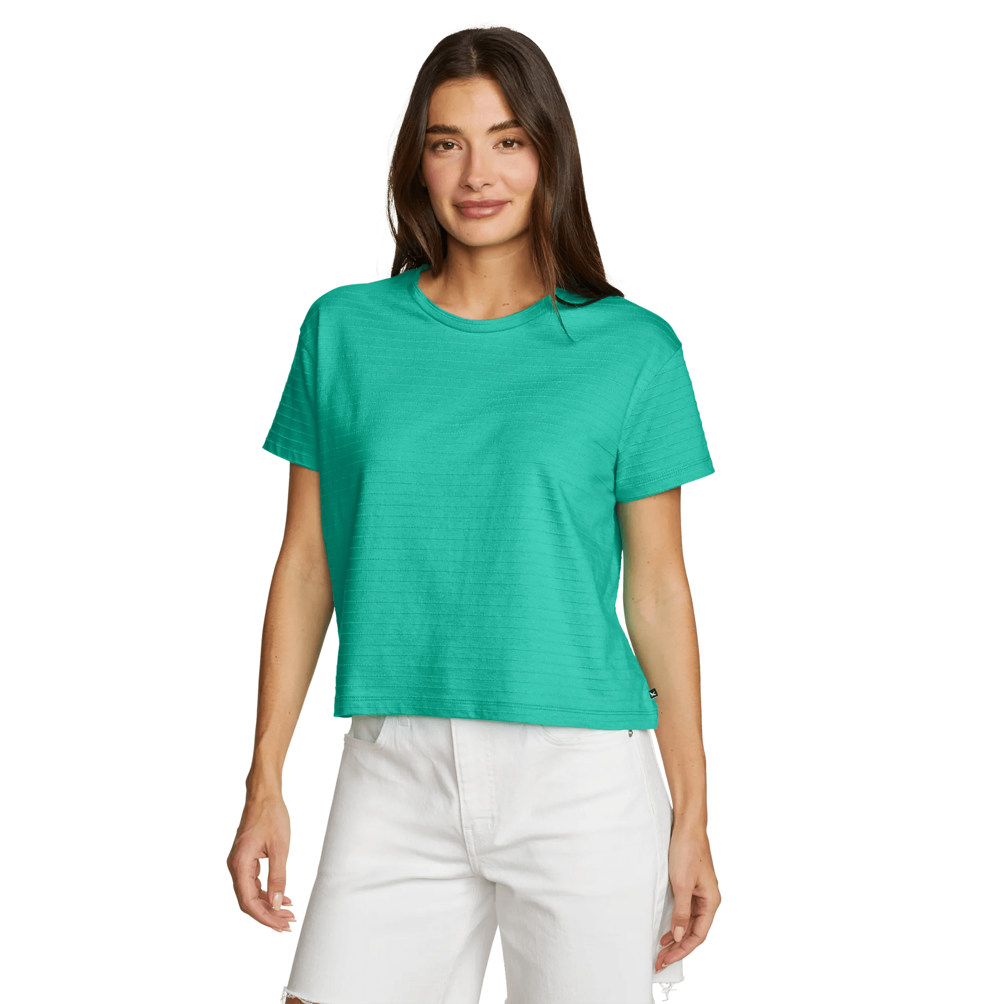 Women's Jacquard Ripple Short-Sleeve Crew