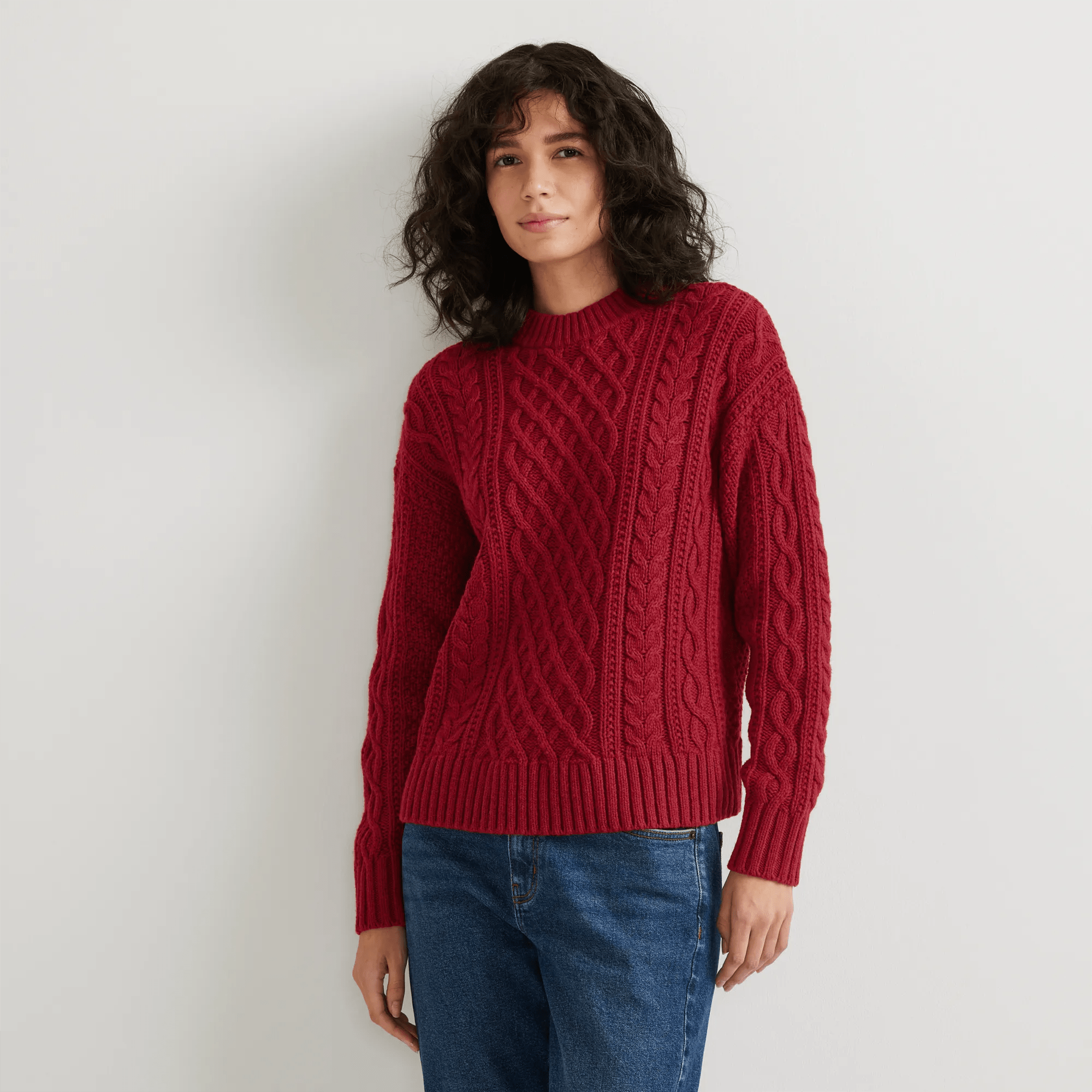 Women's Premium Heritage Cable Crew Sweater