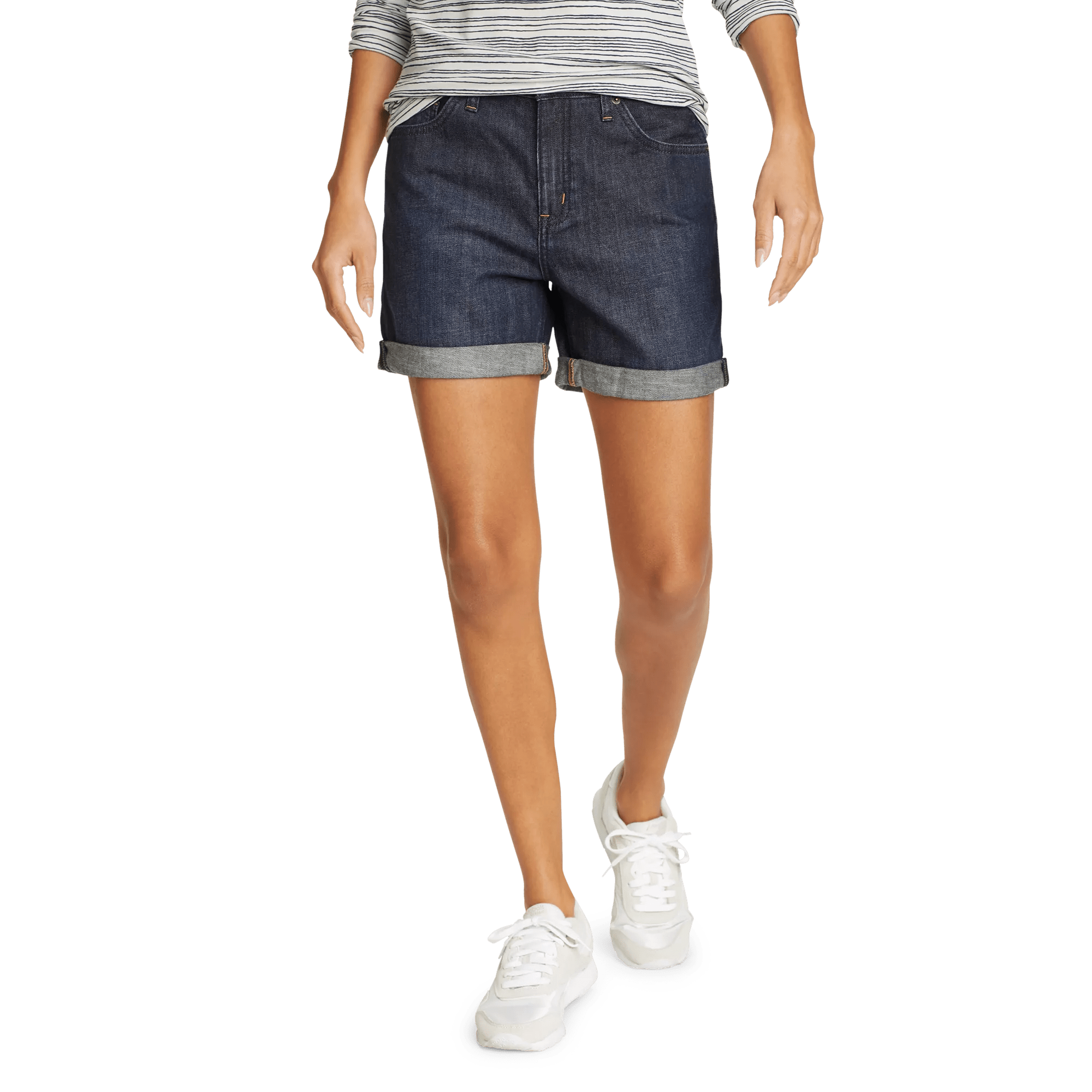 Women's Boyfriend Rolled Denim Shorts - Relaxed Fit
