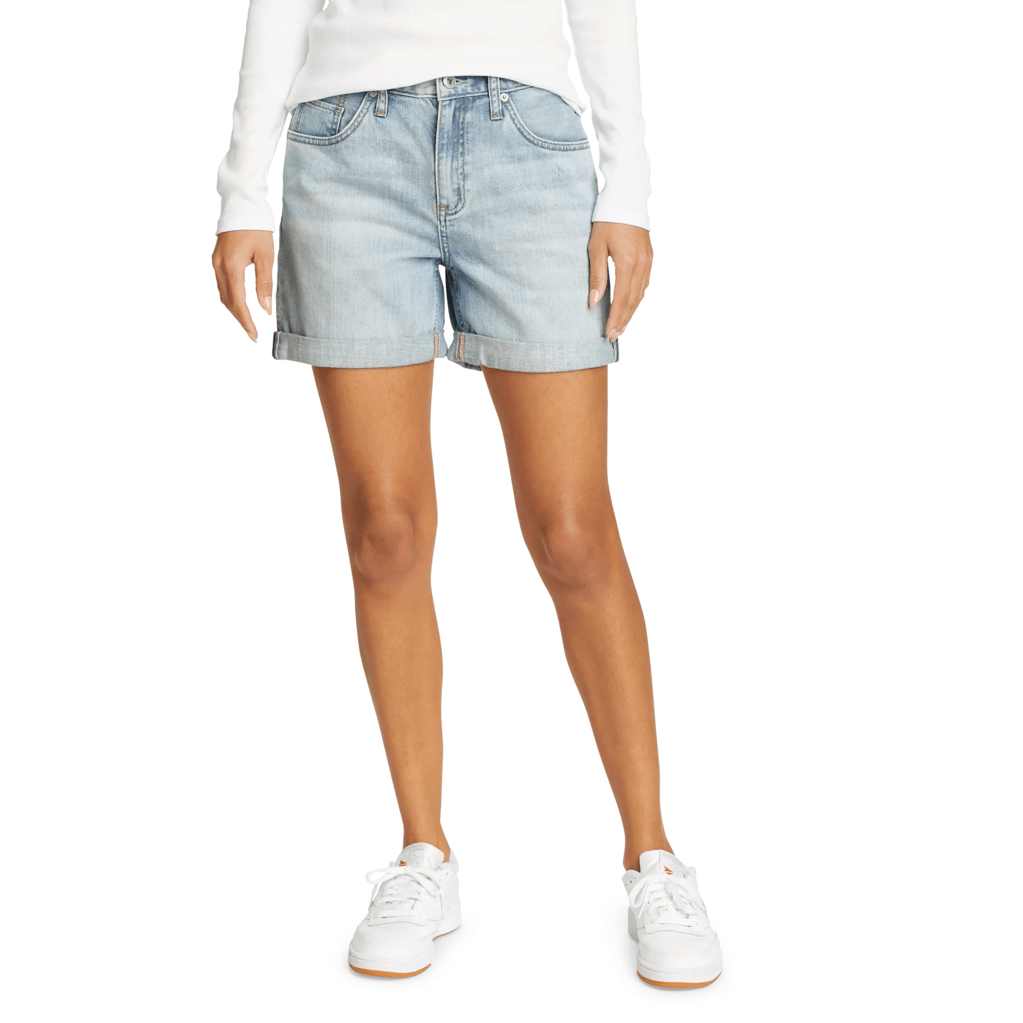 Women's Boyfriend Rolled Denim Shorts - Relaxed Fit