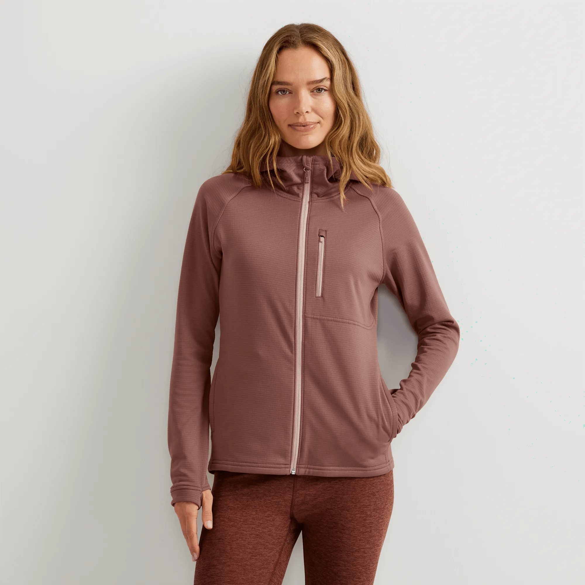 Women's High Route Grid Fleece Full-Zip Hoodie
