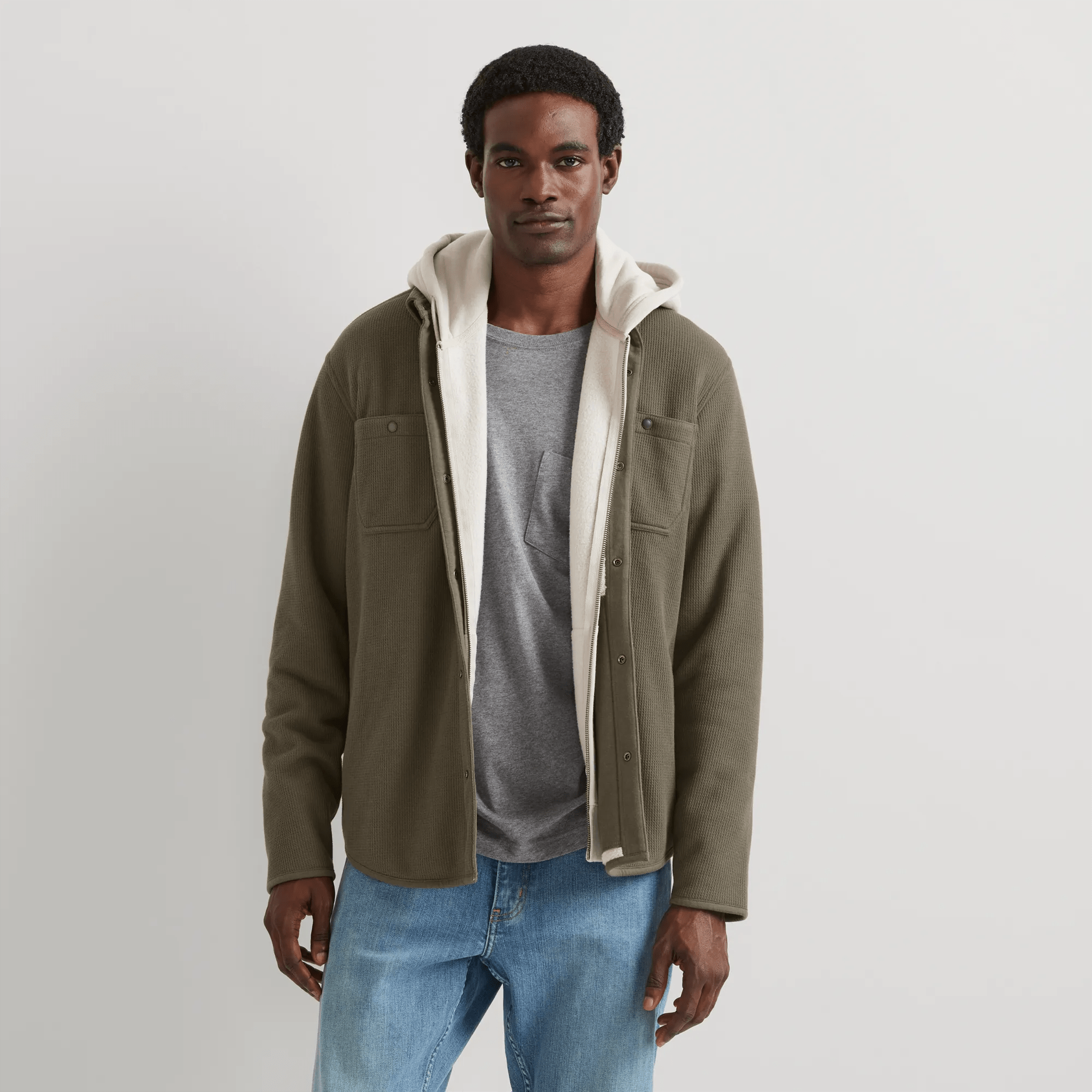 Men's Faux Shearling-Lined Thermal Shirt