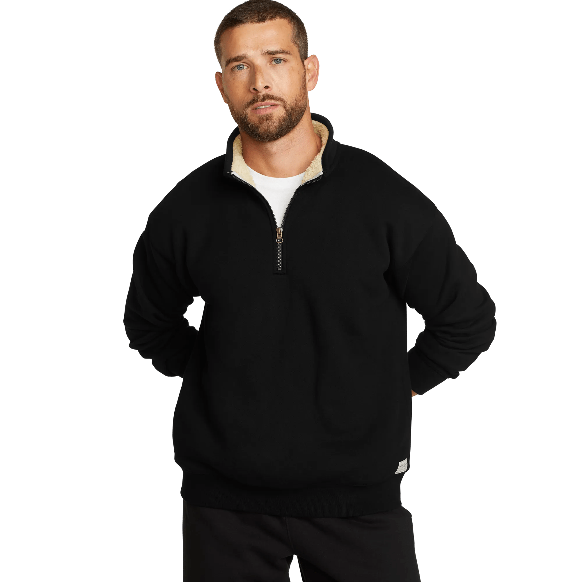 Men's Eddie Bauer Signature Fleece Faux Shearling-Lined 1/4-Zip