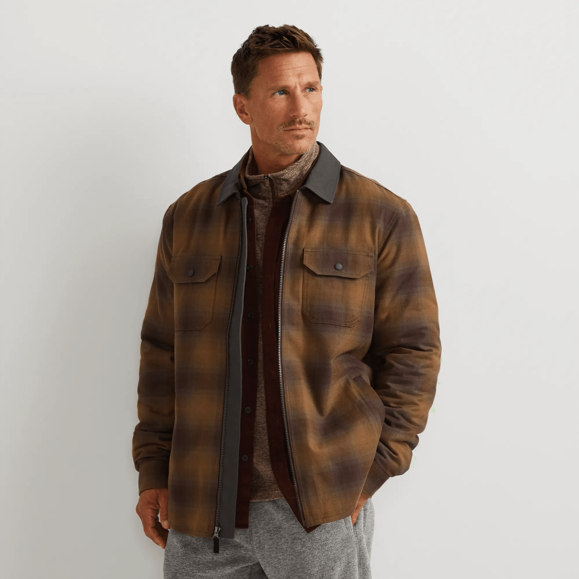 Men's Eddie's Favorite Faux Shearling-Lined Flannel Shirt Jacket